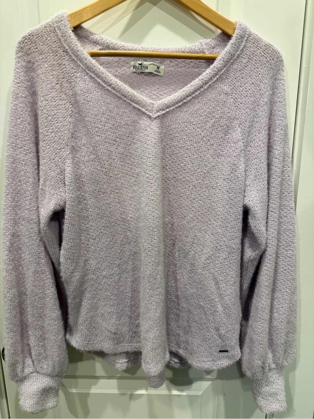 Hollister Light Lavender V-Neck Knit Sweater